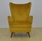 Mid-Century Velvet Wing Armchair 1