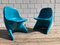 Blue Stacking Chairs by Alexander Begge for Casalino, 1972, Set of 2 1