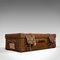 Large Antique English Leather Travel Suitcase 1
