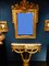 Antique Golden Wood Mirror and Console, Set of 2 1