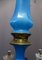 Lustre Napoleon III Antique en Opaline Bleue 2