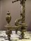 Antique Bronze Silver Andirons, Set of 2 4