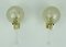 Vintage Structured Glass and Gold Metal Sconces, 1980s, Set of 2 6