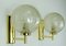 Vintage Structured Glass and Gold Metal Sconces, 1980s, Set of 2 4