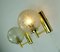 Vintage Structured Glass and Gold Metal Sconces, 1980s, Set of 2 2