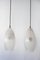 Mid-Century Modern Textured Glass Pendant Ceiling Lamps, 1960s, Set of 2 3