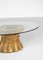 Italian Golden Ceramic and Glass Coffee Table, 1960s 6