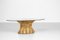 Table Basse Dorée en Céramique et en Verre, Italie, 1960s 8