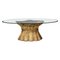 Italian Golden Ceramic and Glass Coffee Table, 1960s, Image 1