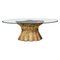 Tavolino da caffè in ceramica dorata e vetro, Italia, anni '60, Immagine 1