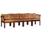 Rosewood, Leather & Woven Rattan Cane Sofa by Illum Wikkelsø, 1960s 1