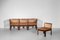 Rosewood, Leather & Woven Rattan Cane Sofa by Illum Wikkelsø, 1960s, Image 7