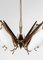 Lámpara de araña italiana de vidrio opalino y madera atribuida a Stilnovo, años 60, Imagen 6