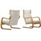 Finnish Model 401 Lounge Chairs by Alvar Aalto, 1930s, Set of 2 1