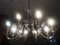 Lampadario a 8 luci in vetro di Murano trasparente, anni '50, Immagine 10
