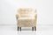 Danish Sheepskin Lounge Chair in the Style of Flemming Lassen, 1940s, Image 4