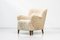 Danish Sheepskin Lounge Chair in the Style of Flemming Lassen, 1940s 1