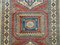 Vintage Afghan Kazak Medium Blue, Red, Beige Tribal Rug 205x132, Image 7