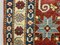 Gemusterter afghanischer Kazak Teppich in Blau, Rot, Beige 175x122 cm 8