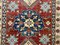 Vintage Afghan Kazak Medium Blue, Red, Beige Tribal Rug 175x122 cm, Imagen 7