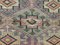 Alfombra Kilim turca vintage mediana de lana en relieve de 186x148 cm, Imagen 4