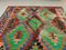 Grand Tapis Kilim Vintage en Laiton Vert, Noir et Rouge 270x165 cm 8