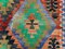 Grand Tapis Kilim Vintage en Laiton Vert, Noir et Rouge 270x165 cm 7