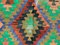Grand Tapis Kilim Vintage en Laiton Vert, Noir et Rouge 270x165 cm 6