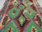 Großer türkischer Vintage Kelim-Teppich in Grün, Schwarz und Rot 270x165 cm 5