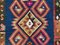 Grand Tapis Kilim Runner Vintage Rouges et en Laine Marine, Turquie, 264x110 cm 6