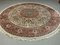 Vintage Indian Round Beige, Green and Pink Silk Rug 220 cm 3