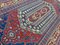 Large Vintage Afghan Red, Blue, and Beige Soumak Kilim Rug 245x153 cm 4