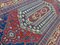 Large Vintage Afghan Red, Blue, and Beige Soumak Kilim Rug 245x153 cm, Image 4