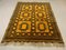 Afghanischer Teppich in Gold & Schwarzem Wollstoff 200 x 151 cm 2