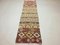 Vintage Turkish Narrow Shabby Chic Kilim Runner Rug 1