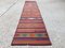 Vintage Turkish Narrow Shabby Chic Kilim Runner Rug 1