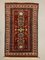 Vintage Turkish Red, Blue and Beige Bergama Rug 1