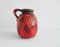 Grand Vase Fat Lava Rouge Verni de Scheurich, Allemagne, 1960s 4