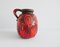 Large German Red Glazed Fat Lava Vase from Scheurich, 1960s 4