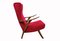 Oxblood Red Lounge Chair, 1950s, Image 1