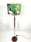 Mid-Century Wooden Floor Lamp with Flamingo Shade, 1960s, Image 1