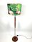 Mid-Century Wooden Floor Lamp with Flamingo Shade, 1960s, Immagine 1