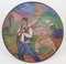 Plat Peint Terracotta Vintage Présentant une Scène au Pays Basque Ountry par Lazard 1