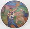 Vintage Painted Terracotta Dish Presenting a Scene in the Pays Basque Ountry by Lazard 1