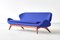 Blue Raf Simons Fabric & Walnut Sofa by Luigi Tiengo for Cimon, 1963, Image 4