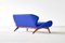 Blue Raf Simons Fabric & Walnut Sofa by Luigi Tiengo for Cimon, 1963, Image 9