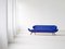 Blue Raf Simons Fabric & Walnut Sofa by Luigi Tiengo for Cimon, 1963 3