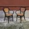 Black Painted Wood & Vienna Straw Dining Chairs by Thonet, 1950s, Set of 2 2