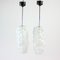 Czech White Opaline Glass Bubble Pendants Lamps, 1960s, Set of 2 1