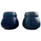 Swedish Art Deco Lidded Vases in Dark Blue Faience from Rörstrand, 1930s, Set of 2 1